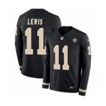 Youth Nike New Orleans Saints #11 Tommylee Lewis Limited Black Therma Long Sleeve NFL Jersey