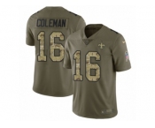 Youth Nike New Orleans Saints #16 Brandon Coleman Limited Olive Camo 2017 Salute to Service NFL Jersey