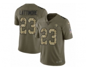 Youth Nike New Orleans Saints #23 Marshon Lattimore Limited Olive Camo 2017 Salute to Service NFL Jersey