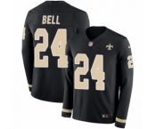 Youth Nike New Orleans Saints #24 Vonn Bell Limited Black Therma Long Sleeve NFL Jersey
