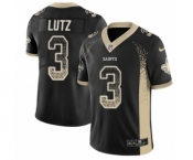 Youth Nike New Orleans Saints #3 Wil Lutz Limited Black Rush Drift Fashion NFL Jersey