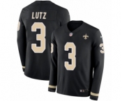 Youth Nike New Orleans Saints #3 Wil Lutz Limited Black Therma Long Sleeve NFL Jersey