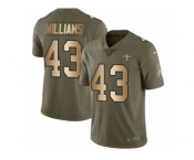 Youth Nike New Orleans Saints #43 Marcus Williams Limited Olive Gold 2017 Salute to Service NFL Jersey