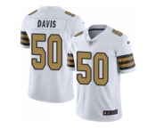 Youth Nike New Orleans Saints #50 DeMario Davis White Stitched NFL Limited Rush Jersey