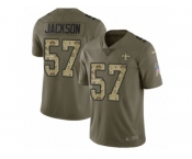 Youth Nike New Orleans Saints #57 Rickey Jackson Limited Olive Camo 2017 Salute to Service NFL Jersey