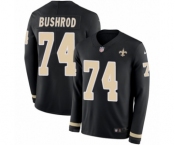 Youth Nike New Orleans Saints #74 Jermon Bushrod Limited Black Therma Long Sleeve NFL Jersey