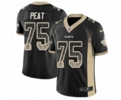 Youth Nike New Orleans Saints #75 Andrus Peat Limited Black Rush Drift Fashion NFL Jersey