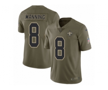 Youth Nike New Orleans Saints #8 Archie Manning Limited Olive 2017 Salute to Service NFL Jersey