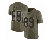 Youth Nike New Orleans Saints #89 Josh Hill Limited Olive 2017 Salute to Service NFL Jersey