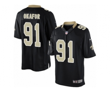 Youth Nike New Orleans Saints #91 Alex Okafor Limited Black Team Color NFL Jersey