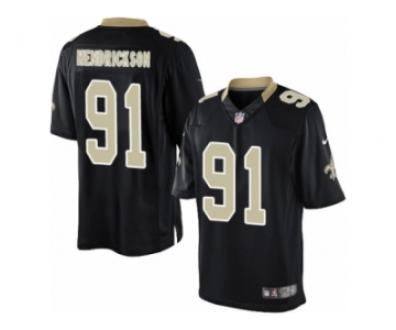 Youth Nike New Orleans Saints #91 Trey Hendrickson Limited Black Team Color NFL Jersey