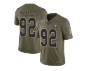 Youth Nike New Orleans Saints #92 Marcus Davenport Olive Stitched NFL Limited 2017 Salute to Service Jersey