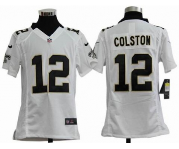 nike youth nfl jerseys new orleans saints #12 colston white[nike]