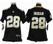 nike youth nfl jerseys new orleans saints #28 ingram black[nike]