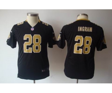 nike youth nfl jerseys new orleans saints #28 ingram black[nike]