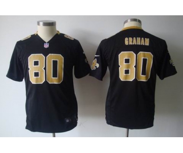 nike youth nfl jerseys new orleans saints #80 graham black[nike]