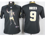 nike youth nfl jerseys new orleans saints #9 brees black [portrait fashion]
