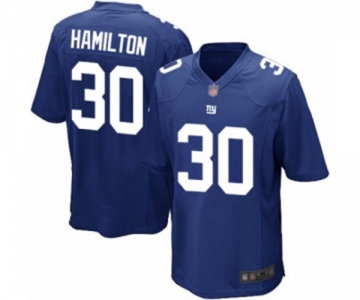 Men's New York Giants #30 Antonio Hamilton Game Royal Blue Team Color Football Jersey