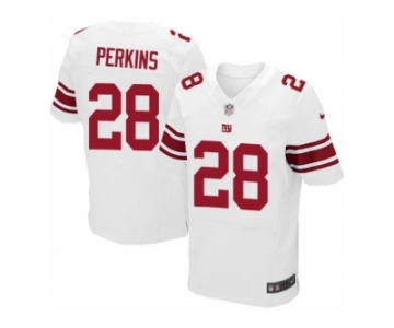Men's Nike New York Giants #28 Paul Perkins Elite White NFL Jersey