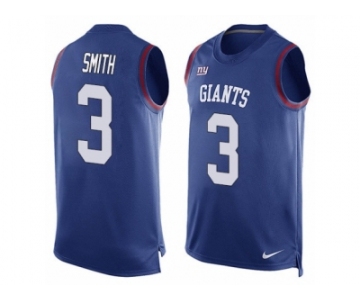 Men's Nike New York Giants #3 Geno Smith Limited Royal Blue Player Name & Number Tank Top NFL Jersey