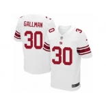 Men's Nike New York Giants #30 Wayne Gallman Elite White NFL Jersey