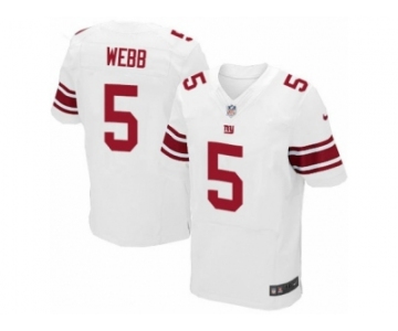 Men's Nike New York Giants #5 Davis Webb Elite White NFL Jersey