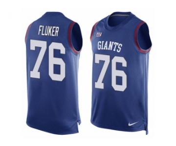Men's Nike New York Giants #76 D.J. Fluker Limited Royal Blue Player Name & Number Tank Top NFL Jersey
