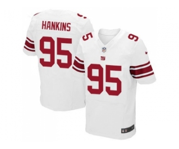 Men's Nike New York Giants #95 Johnathan Hankins Elite White Jersey