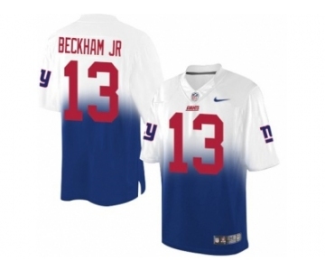 Nike New York Giants #13 Odell Beckham Jr Royal Blue White Men's Stitched NFL Elite Fadeaway Fashion Jersey