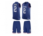 Men Nike New York Giants #2 Aldrick Rosas Limited Royal Blue Tank Top Suit NFL Jersey