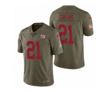 Men Nike New York Giants #21 Landon Collins Olive 2017 Salute to Service Limited Jerseys
