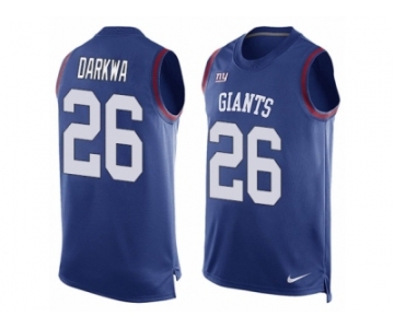 Men Nike New York Giants #26 Orleans Darkwa Limited Royal Blue Player Name & Number Tank Top NFL Jersey