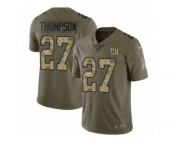 Men Nike New York Giants #27 Darian Thompson Limited Olive Camo 2017 Salute to Service NFL Jersey