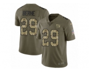 Men Nike New York Giants #29 Nat Berhe Limited Olive Camo 2017 Salute to Service NFL Jersey