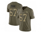 Men Nike New York Giants #67 Justin Pugh Limited Olive Camo 2017 Salute to Service NFL Jersey