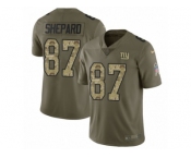 Men Nike New York Giants #87 Sterling Shepard Limited Olive Camo 2017 Salute to Service NFL Jersey