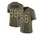 Men Nike New York Giants #98 Damon Harrison Limited Olive Camo 2017 Salute to Service NFL Jersey
