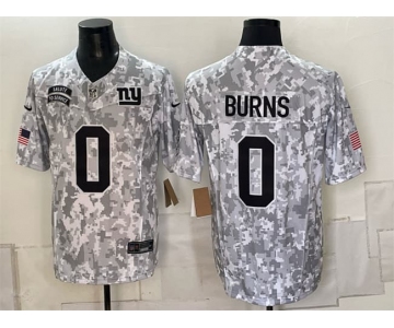 Men's New York Giants #0 Brian Burns 2024 F.U.S.E. Arctic Camo Salute to Service Limited Football Stitched Jersey