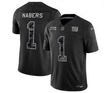 Men's New York Giants #1 Malik Nabers Black F.U.S.E. 2026 Salute to Service Limited Football Stitched Jersey