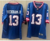Men's New York Giants #13 Odell Beckham Jr Limited Blue Throwback Vapor Jersey Men's New York Giants #13 Odell Beckham Jr Limited Blue Throwback Vapor Jersey