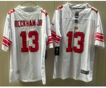 Men's New York Giants #13 Odell Beckham Jr Limited White Vapor Jersey