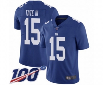 Men's New York Giants #15 Golden Tate III Royal Blue Team Color Vapor Untouchable Limited Player 100th Season Football Jersey
