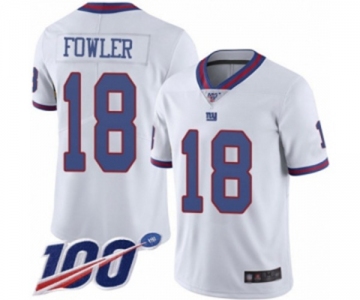 Men's New York Giants #18 Bennie Fowler Limited White Rush Vapor Untouchable 100th Season Football Jersey