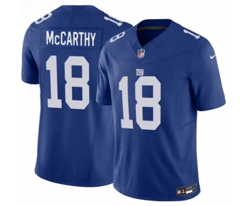 Men's New York Giants #18 J.J. McCarthy Blue 2026 F.U.S.E. Vapor Untouchable Limited Football Stitched Jersey