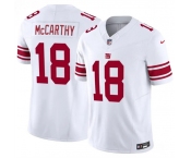 Men's New York Giants #18 J.J. McCarthy White 2026 F.U.S.E. Vapor Untouchable Limited Football Stitched Jersey Men's New York Giants #18 J.J. McCarthy White 2026 F.U.S.E. Vapor Untouchable Limited Football Stitched Jersey