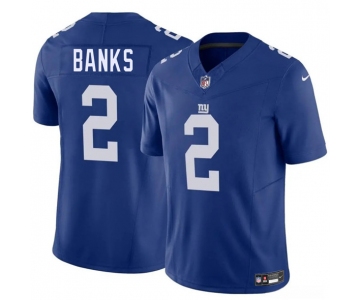 Men's New York Giants #2 Deonte Banks Blue 2025 F.U.S.E. Vapor Untouchable Limited Football Stitched Jersey