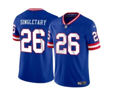 Men's New York Giants #26 Devin Singletary Royal Throwback Vapor Untouchable Limited Football Stitched Jersey