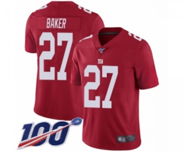 Men's New York Giants #27 Deandre Baker Red Limited Red Inverted Legend 100th Season Football Jersey