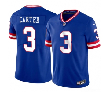 Men's New York Giants #3 Abdul Carter Blue 2026 Classic Vapor Untouchable Limited Stitched Jersey