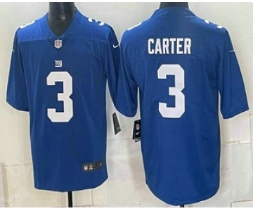 Men's New York Giants #3 Abdul Carter Limited Blue Vapor Jersey